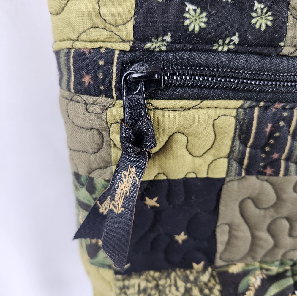 Donna Sharp Brown Green Patchwork Quilted Hand Ba… - image 6